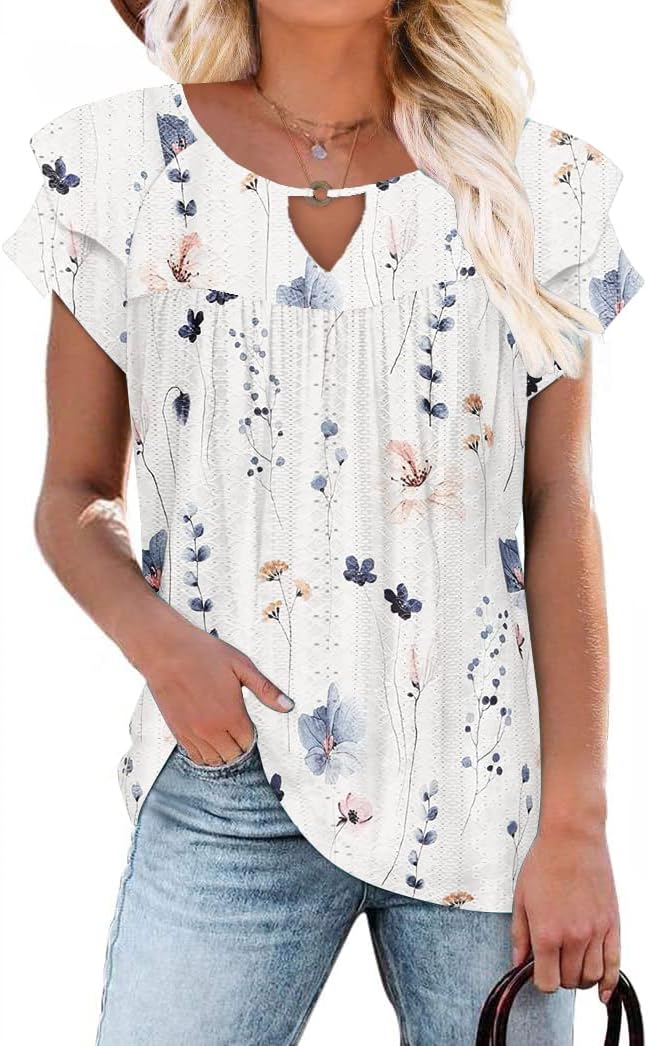 Women's Casual Boho Floral Print V Neck Long Sleeve T Shirt Blouses