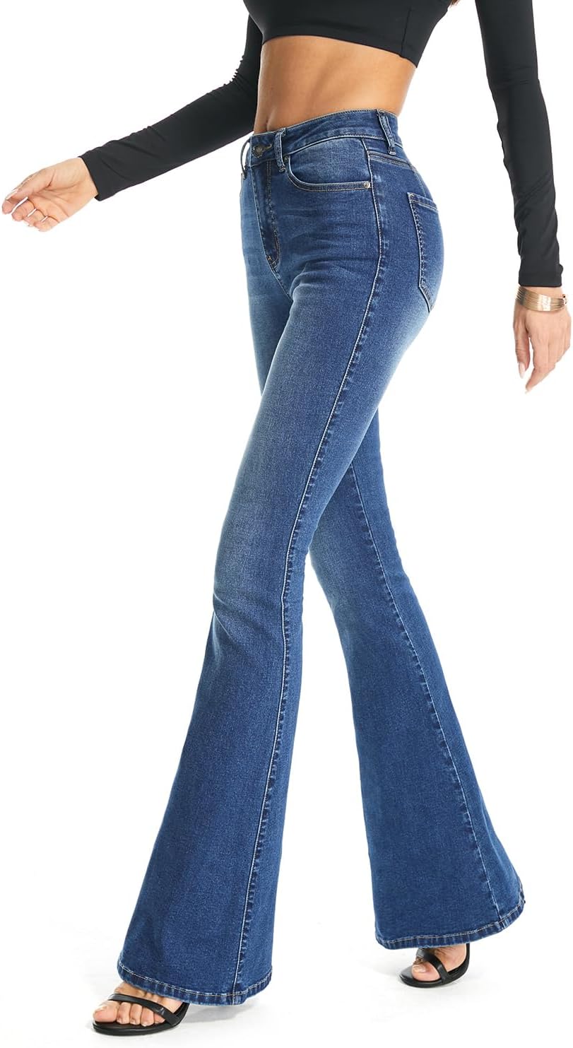 Women's Curvy Strtchy Bootcut Flare Denin Jeans