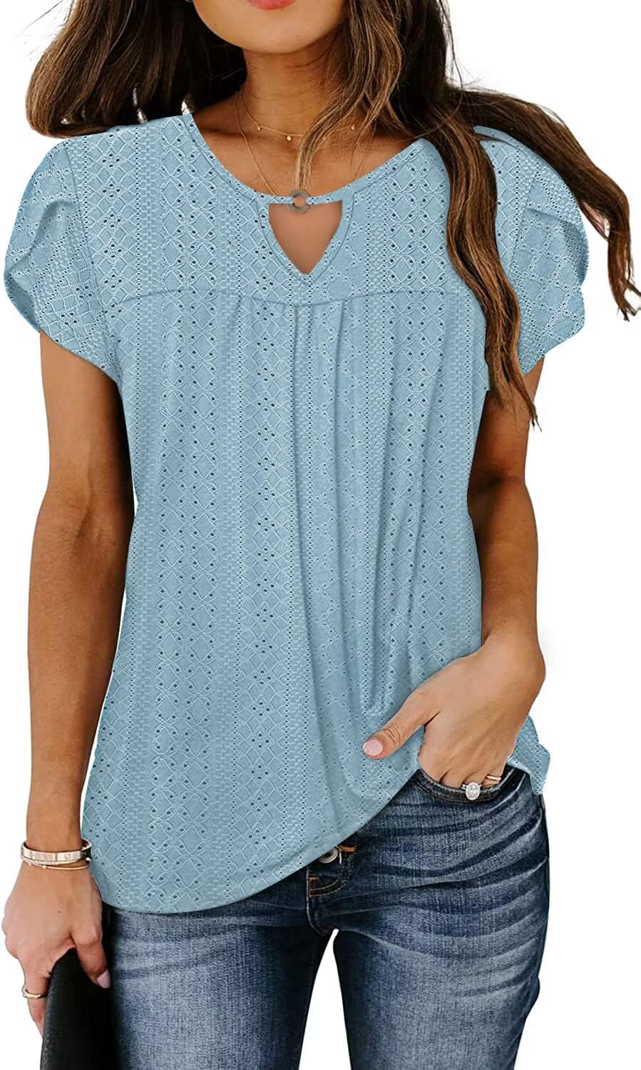 T Shirts Short Sleeve V Neck Tees Womens Fashion Tops Trendy Lightweight Soft 2026 Casual Summer Spring Outfits - Image 2