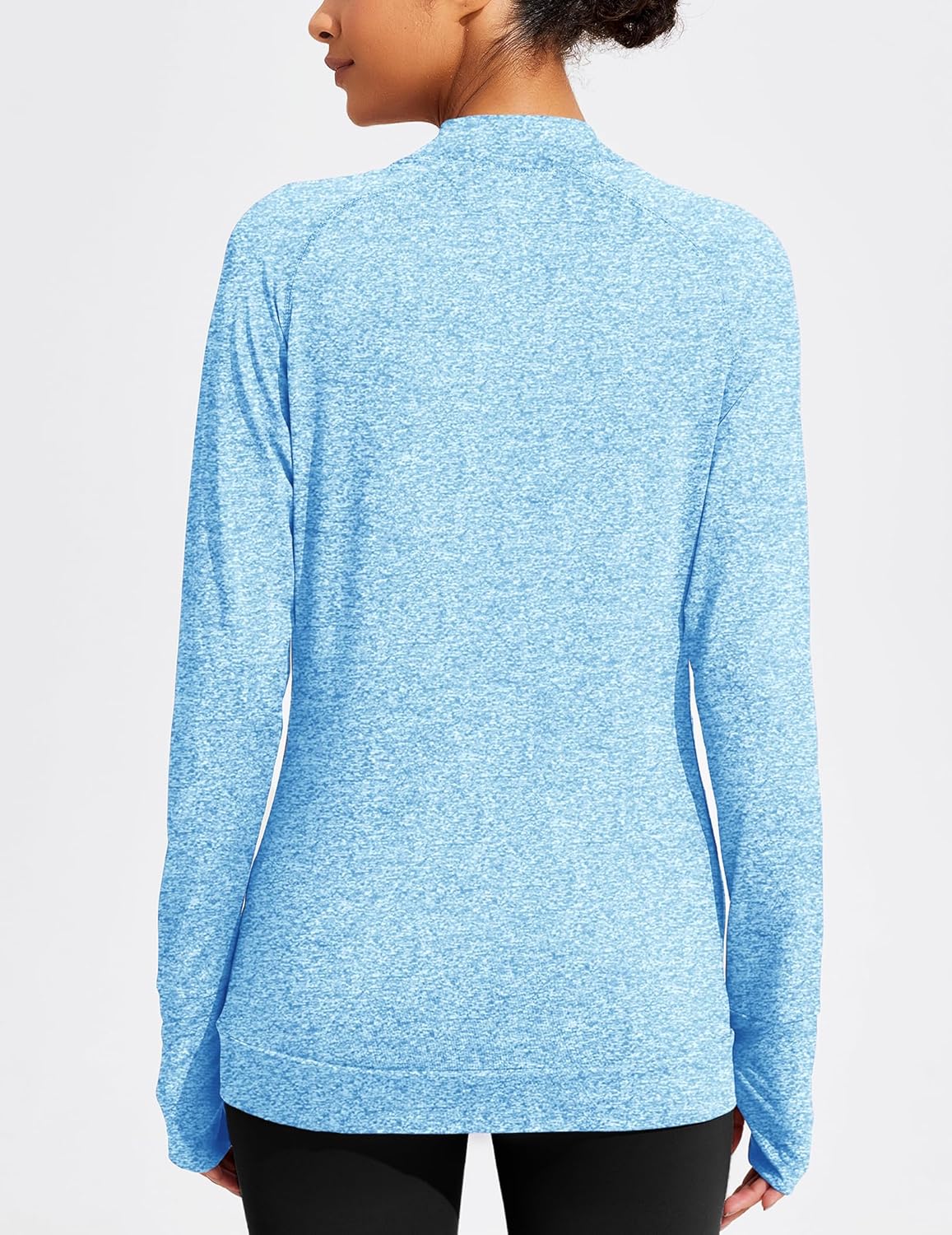 Lightweight Workout Jackets Womens Full Zip Slim Fit Athletic Running Jacket with Thumb Holes - Image 2